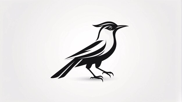 Minimalist Sleek and Simple Bird Illustration Logo Design Idea