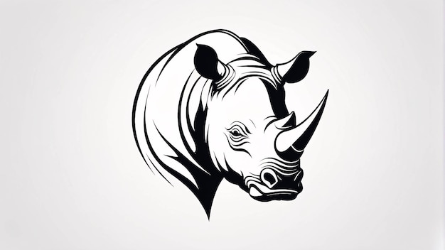 ミニマリスト スレーク&シンプル ブラック&ホワイト ヘッド サイ ラインアート イラスト ロゴデザインアイデア