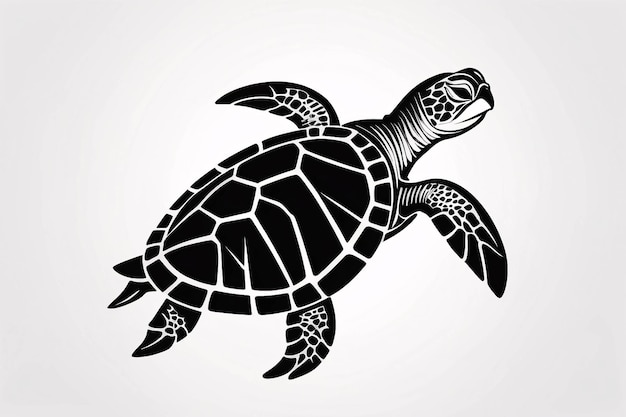 Минималистская изящная и простая черно-белая иллюстрация логотипа Trutle Line Art