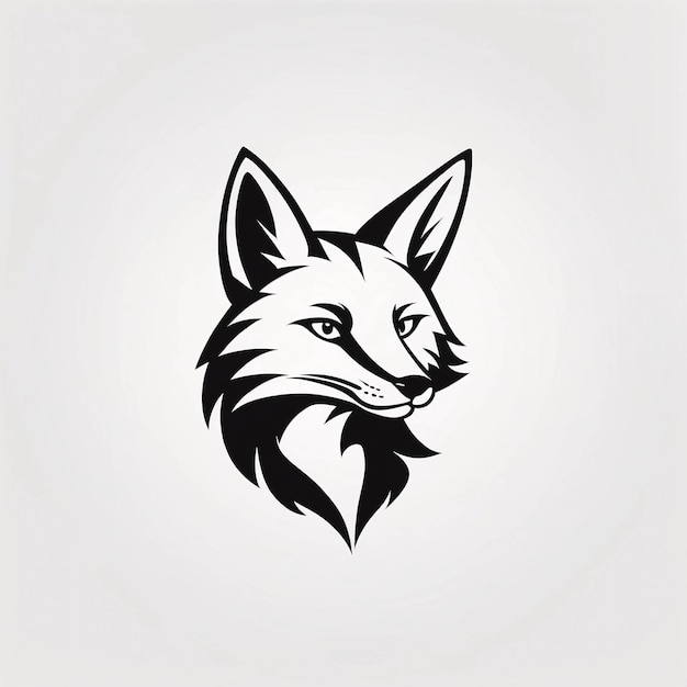 Minimalist Sleek and Simple Fox Head Illustration Logo Design Idea