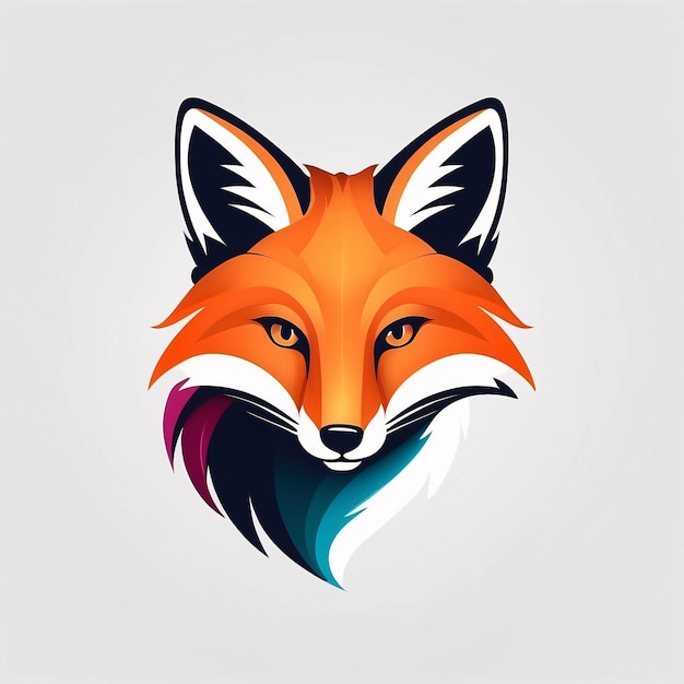 Minimalist Sleek and Simple Fox Head Illustration Logo Design Idea