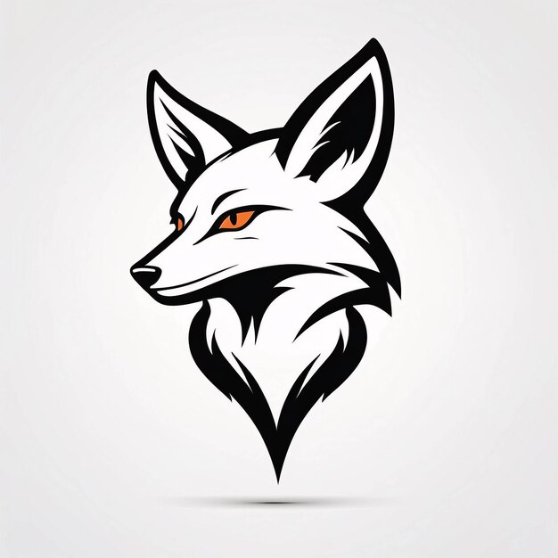 Minimalist Sleek and Simple Fox Head Illustration Logo Design Idea