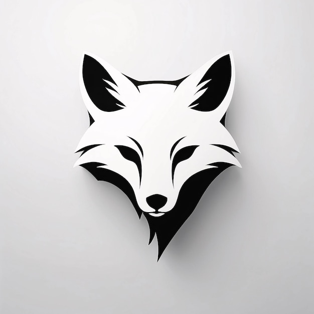 Минималистская изящная и простая иллюстрация логотипа Fox Head