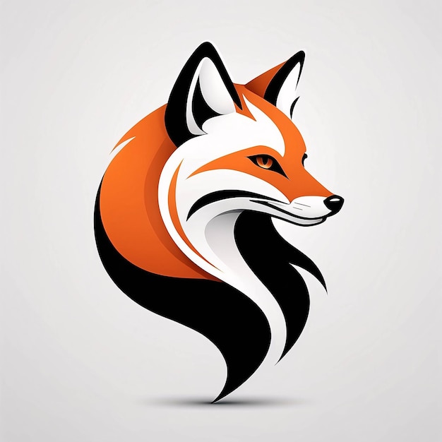 Minimalist Sleek and Simple Fox Head Illustration Logo Design Idea