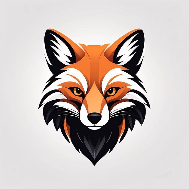 Minimalist Sleek and Simple Fox Head Illustration Logo Design Idea