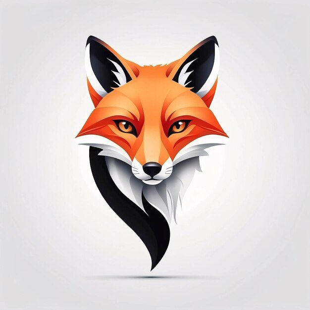 Minimalist Sleek and Simple Fox Head Illustration Logo Design Idea