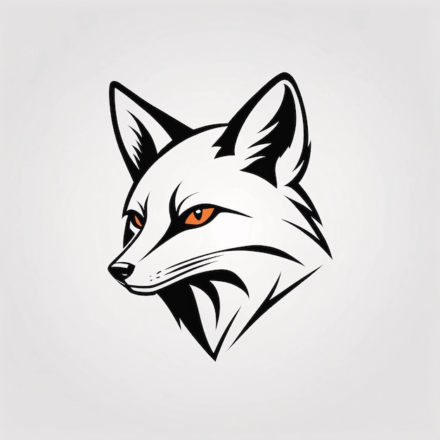 Minimalist Sleek and Simple Fox Head Illustration Logo Design Idea