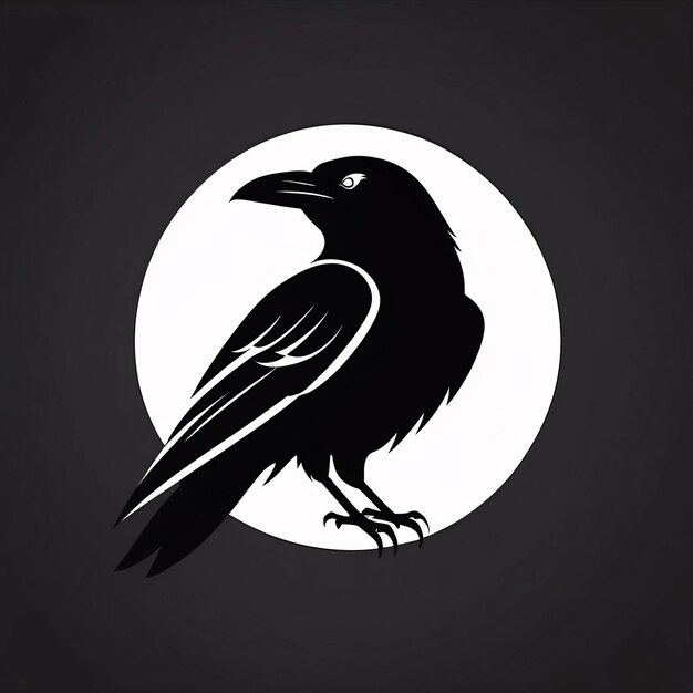 Минималистская изящная и простая иллюстрация логотипа Raven Crow