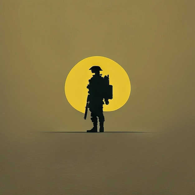 Minimalist soldier mascot illustration