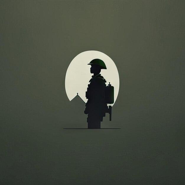 Minimalist soldier mascot illustration