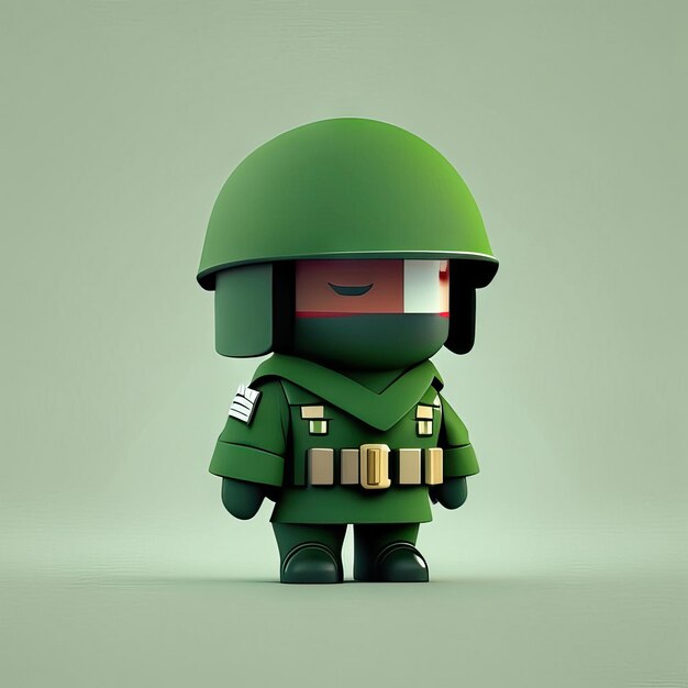 Minimalist soldier mascot illustration