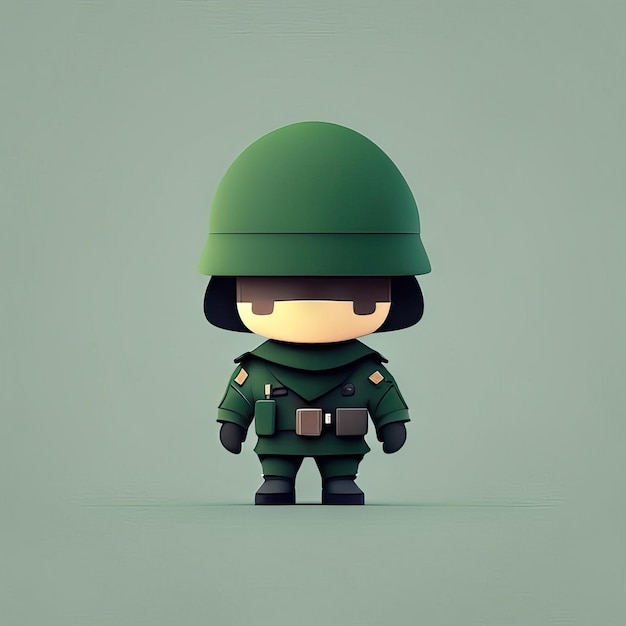 Minimalist soldier mascot illustration