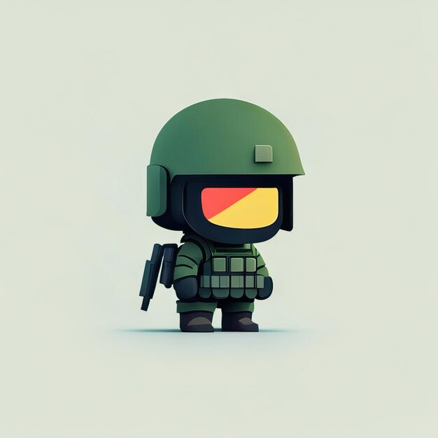 Photo minimalist soldier mascot illustration