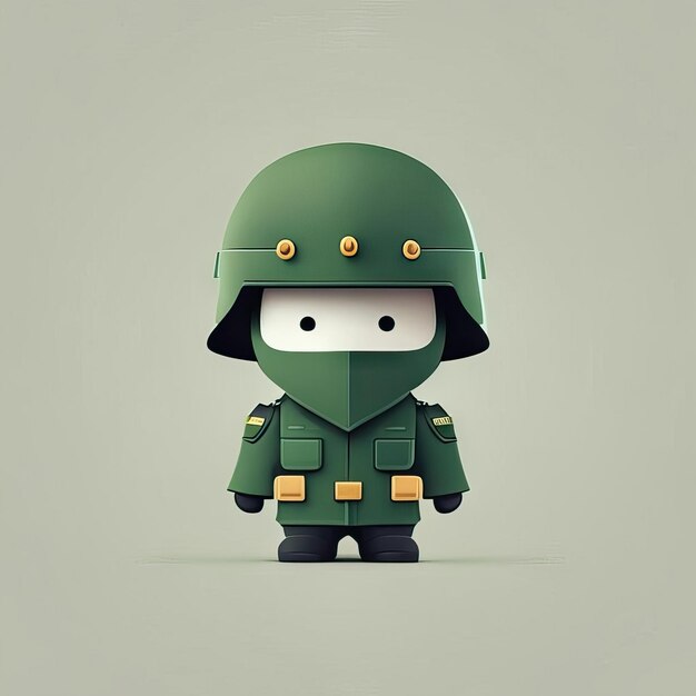 Photo minimalist soldier mascot illustration