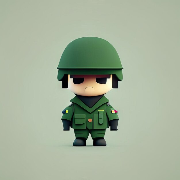 Minimalist soldier mascot illustration