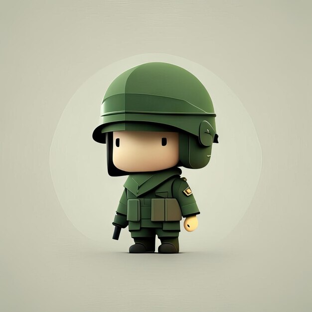 Minimalist soldier mascot illustration