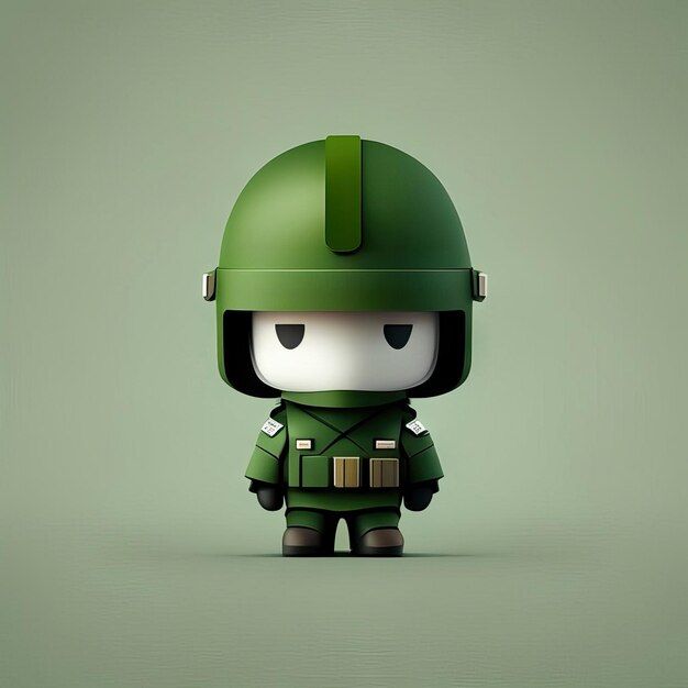 Minimalist soldier mascot illustration