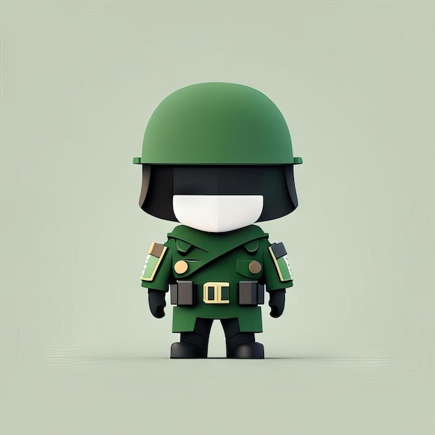 Minimalist soldier mascot illustration