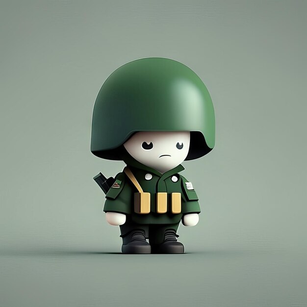 Photo minimalist soldier mascot illustration