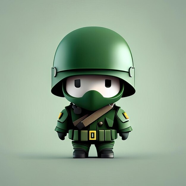 Minimalist soldier mascot illustration