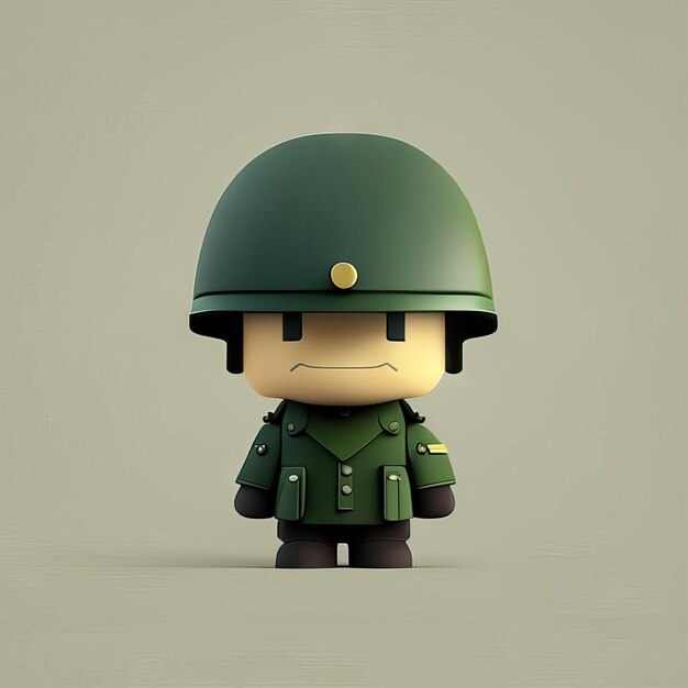 Minimalist soldier mascot illustration