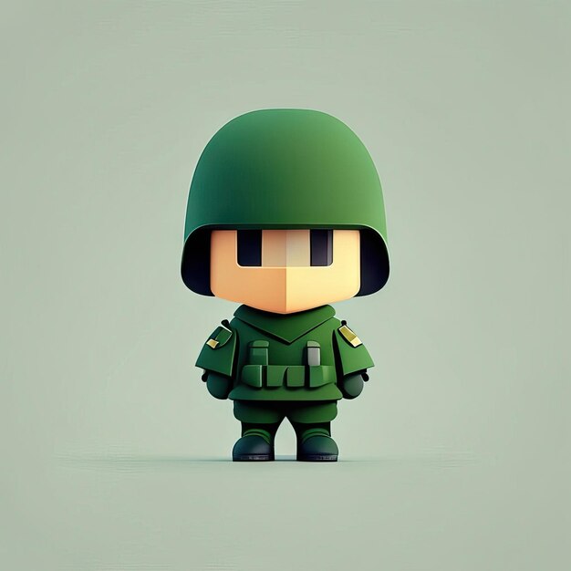 Minimalist soldier mascot illustration