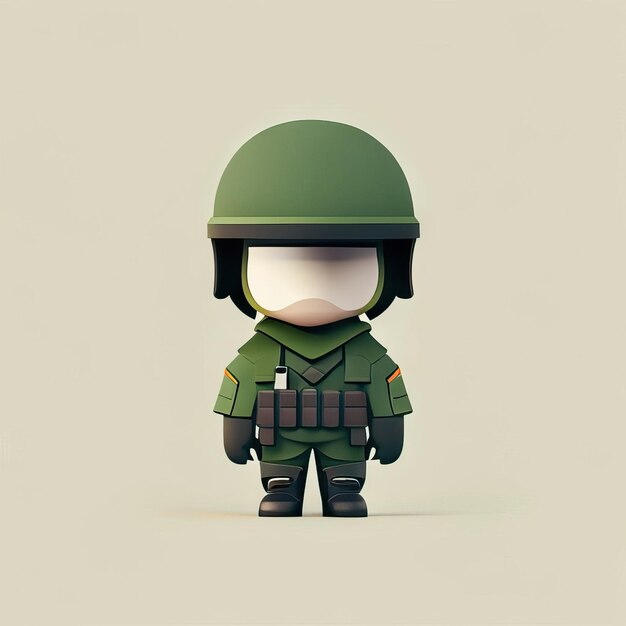 Photo minimalist soldier mascot illustration