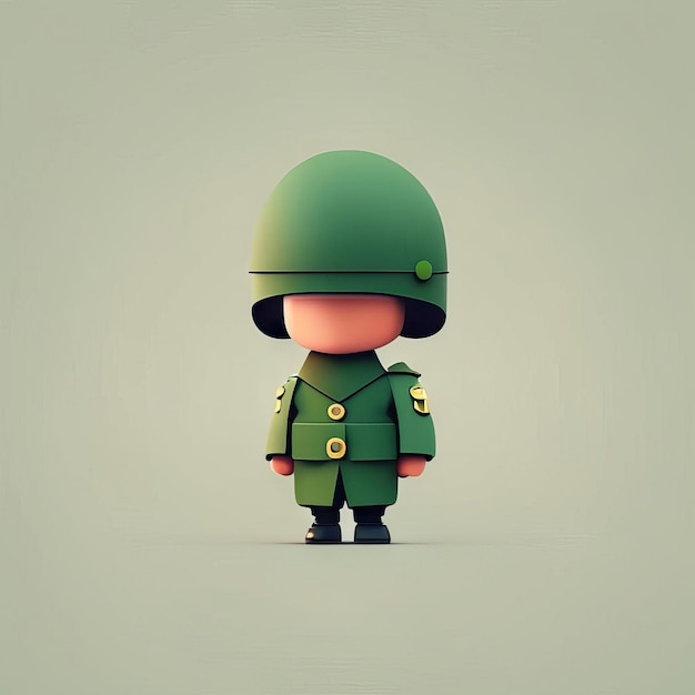 Foto illustrazione minimalista della mascotte del soldato
