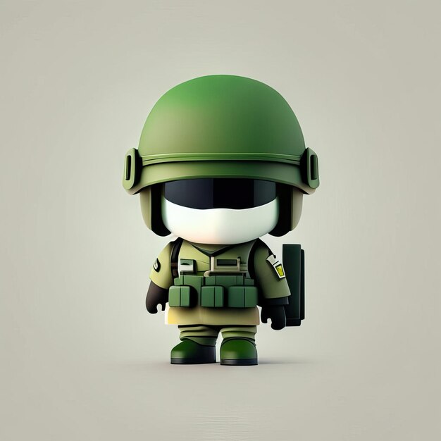Photo minimalist soldier mascot illustration