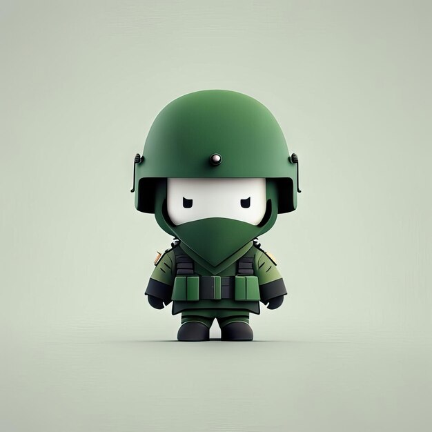 Minimalist soldier mascot illustration