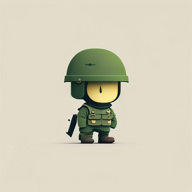 Photo minimalist soldier mascot illustration