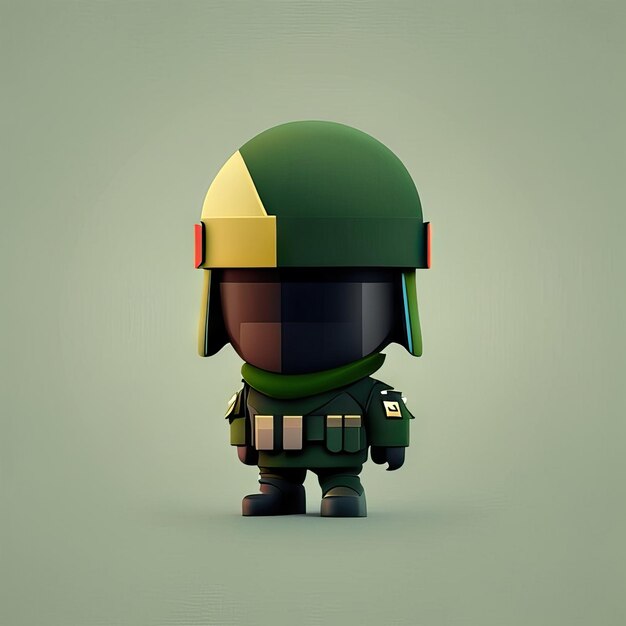 Photo minimalist soldier mascot illustration