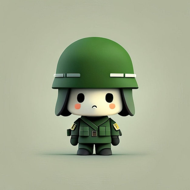 Photo minimalist soldier mascot illustration