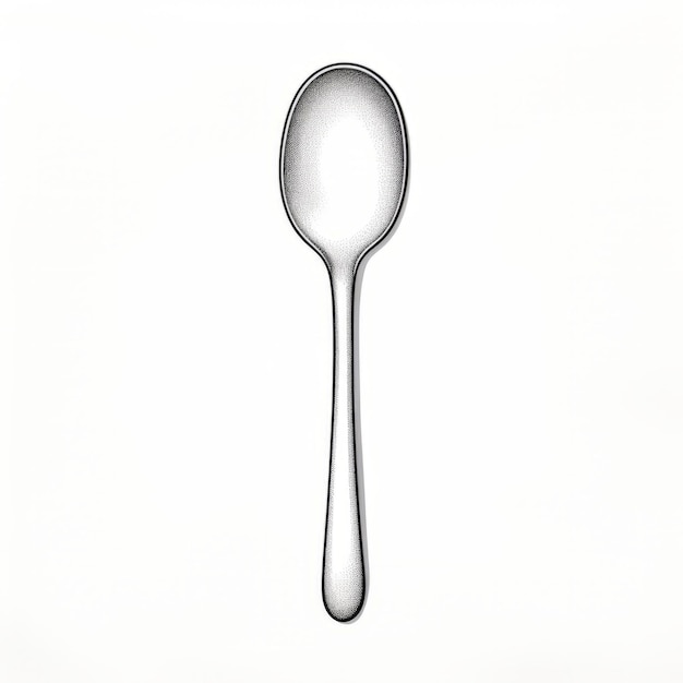 Minimalist Spoon Illustration On White Background