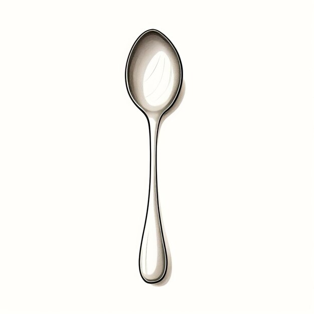 Minimalist Spoon Illustration On White Background