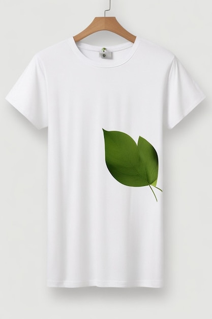 Photo minimalist spring leaves with on t shirt