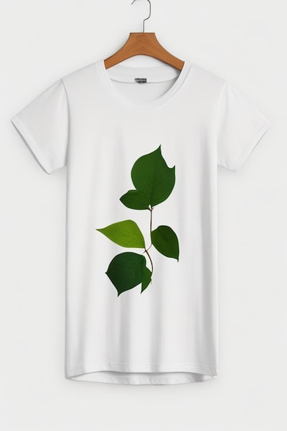 minimalist spring leaves with on t shirt