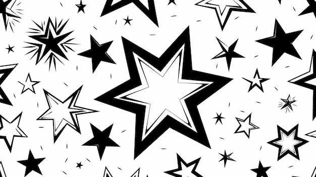 Minimalist Star Pattern for Coloring Book Generative AI