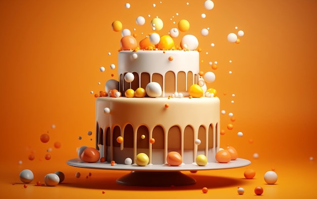 Minimalist style abstract cake generative ai