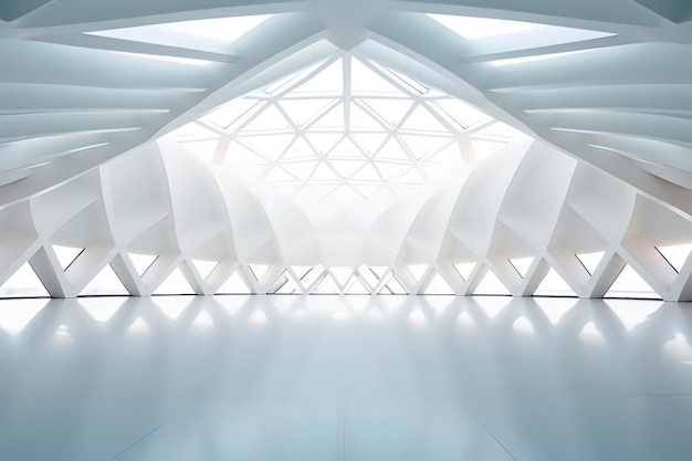 Minimalist style interior architectural structure of the art center AI technology generated image