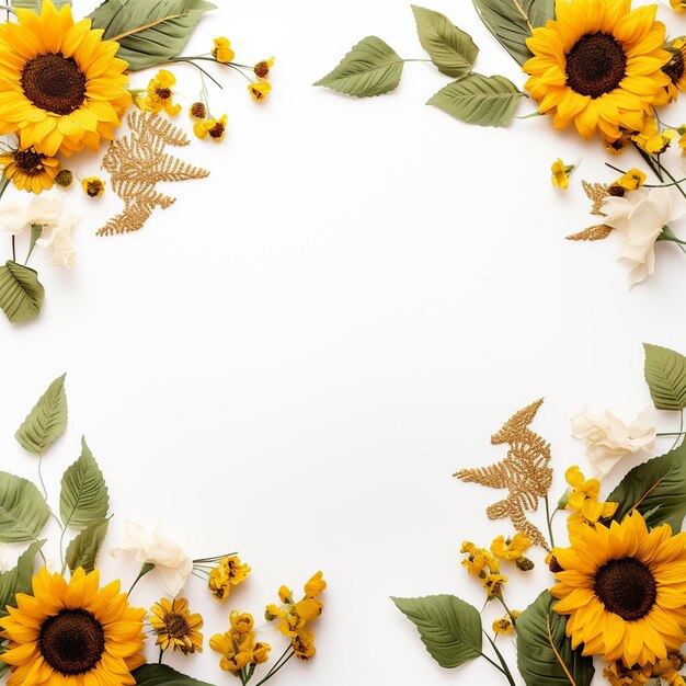 Minimalist sunflower bliss light white background