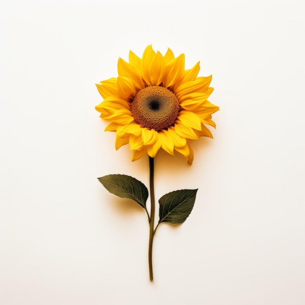 Photo minimalist sunflower image on white background