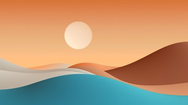 Minimalist surrealistic abstract landscape background 3d effects No bright colors Japanese style