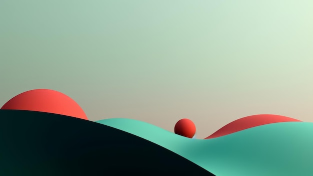 Minimalist surrealistic abstract landscape background 3d effects No bright colors Japanese style