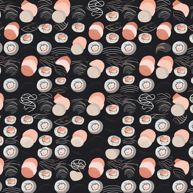 Минималистский образ суши Витрина суши в гладком и минималистском дизайне