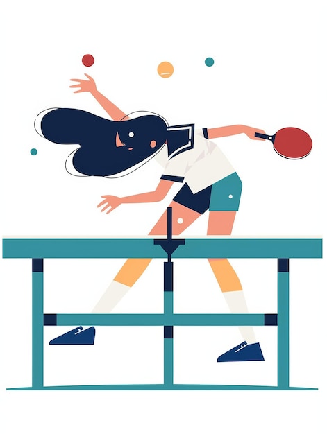 ミニマリスト テーブルテニスのイラスト ゲネレーティブAI