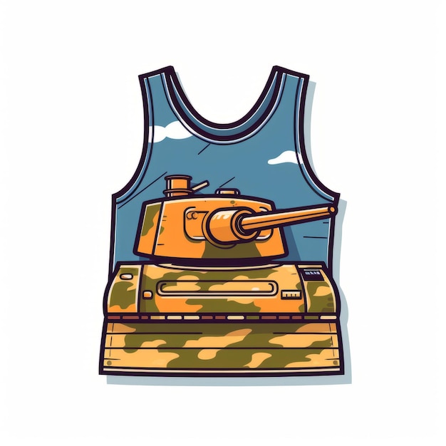 Photo minimalist tank top design graphic in colorful vector