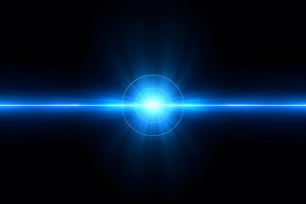 Photo minimalist tech blue background with vibrant light at the center