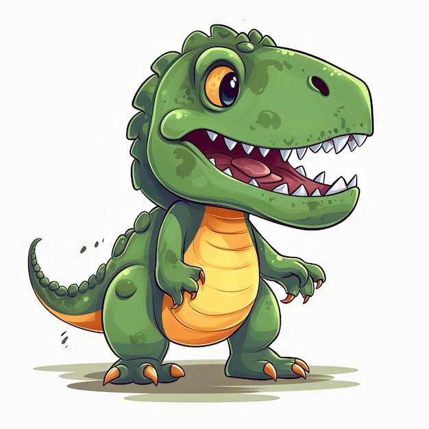 怖い怒った顔のミニマリスト TRex イラスト