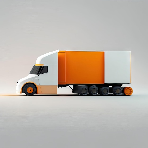 Фото Минималистская иллюстрация грузовика